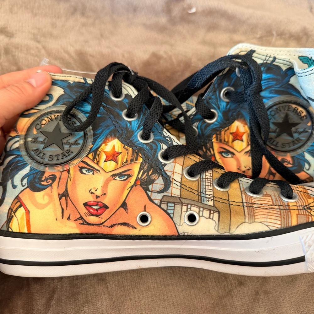 Converse Women's Wonder Woman High-Tops - Black, Blue, Tan